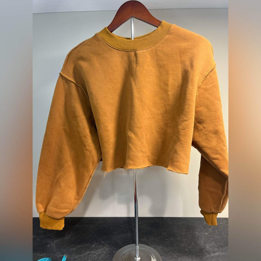 Women's Mustard Cropped Sweatshirt